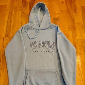 Men's Oversized Hoodie - Light Blue - M - Los Angeles